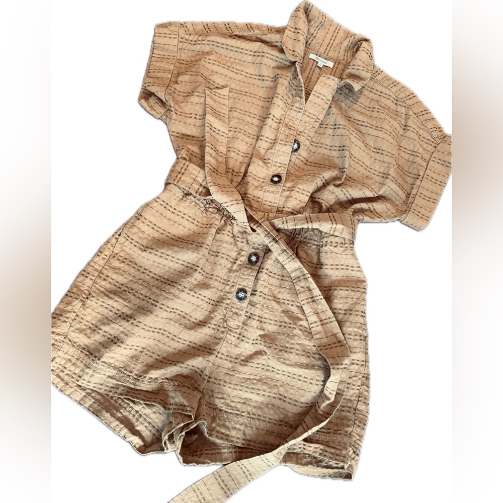 Madewell Textured Camel Romper